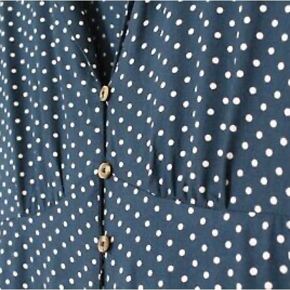 American Eagle Outfitters Navy Polka Dot Romper - Medium - Like New - Picture 3 of 5